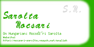 sarolta mocsari business card